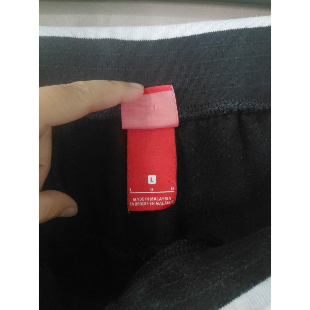 Nike Activewear Pants L Black Swoosh Embroidery Jogger Fleece Sportswear CLub - Picture 6 of 13